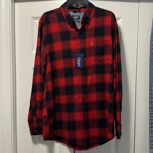 Chaps red and black brushed flannel.